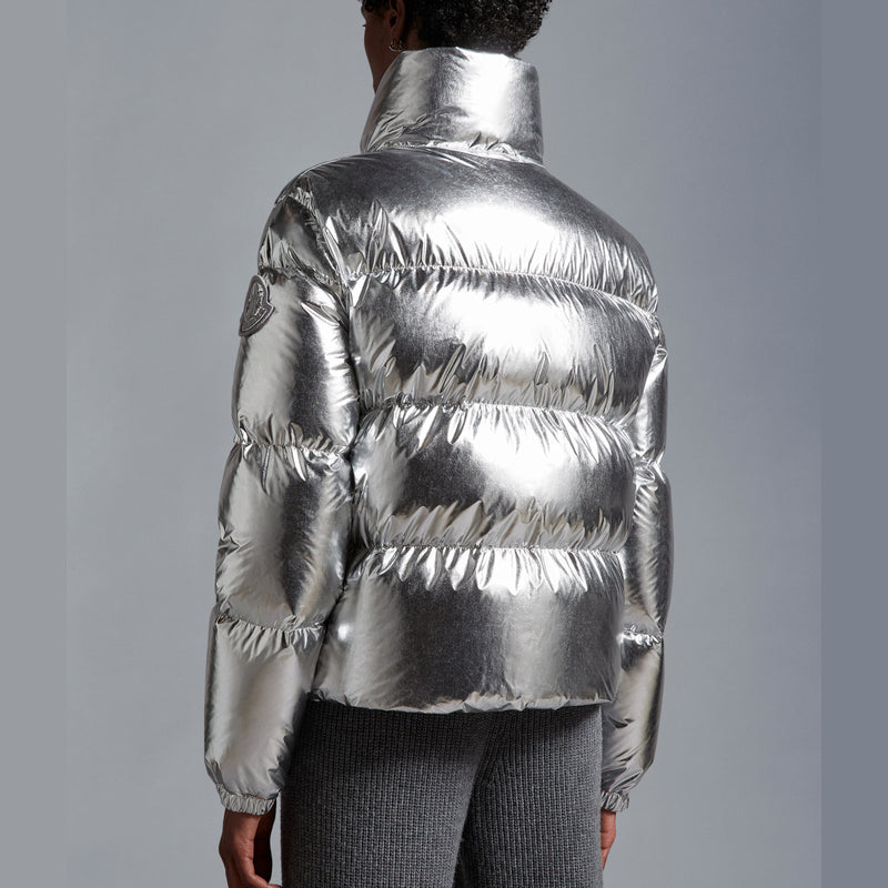 Meuse Metallic Down Jacket in Silver - Moncler