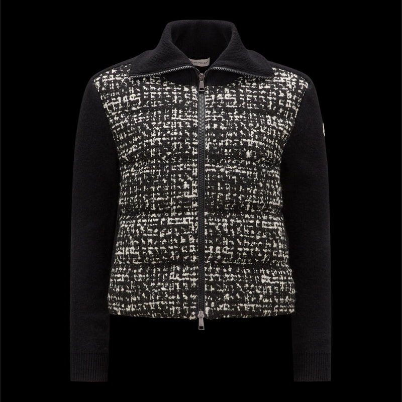 Padded Wool & Tweed Cardigan