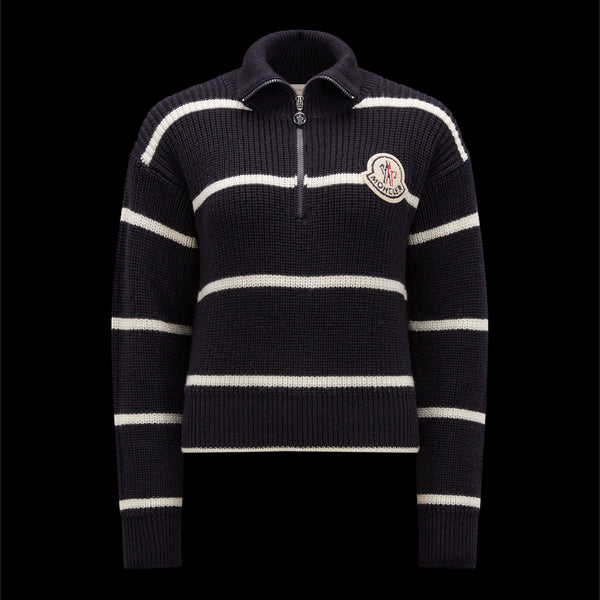 Striped Wool Polo Neck Jumper