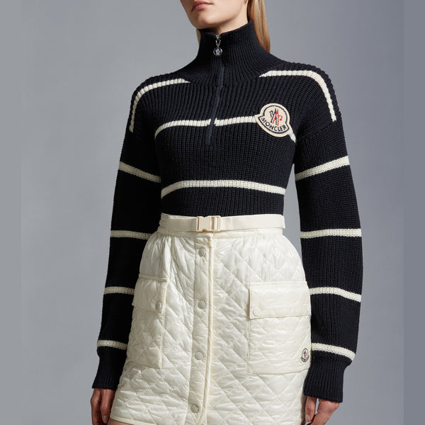 Striped Wool Polo Neck Jumper