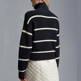 Striped Wool Polo Neck Jumper