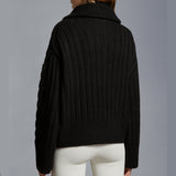 Cable Knit Cashmere Polo Neck Jumper