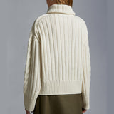 Cable Knit Cashmere Polo Neck Jumper