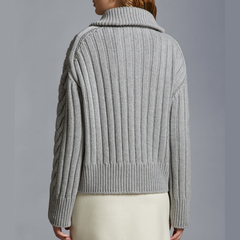 Cable Knit Cashmere Polo Neck Jumper