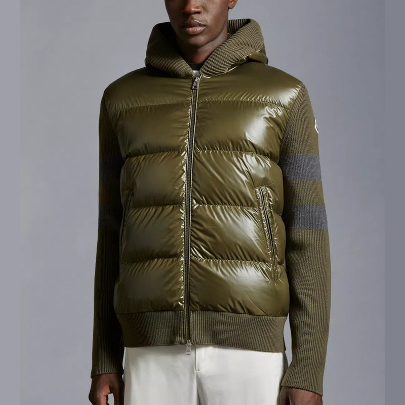 PADDED WOOL CARDIGAN