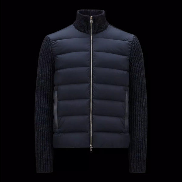 PADDED WOOL BLEND CARDIGAN