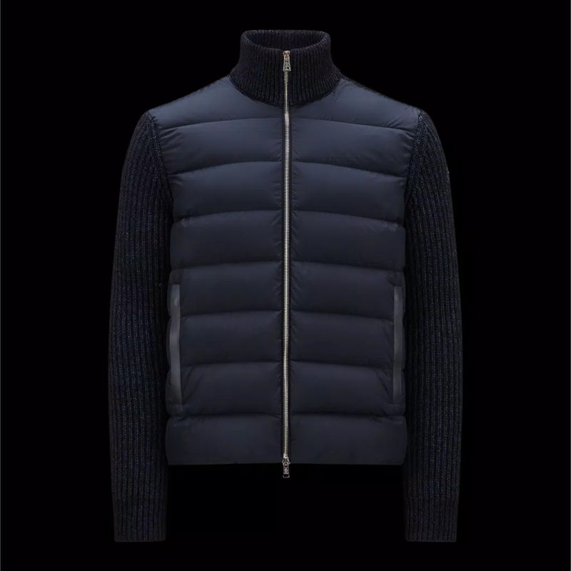 PADDED WOOL BLEND CARDIGAN