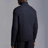 PADDED WOOL BLEND CARDIGAN