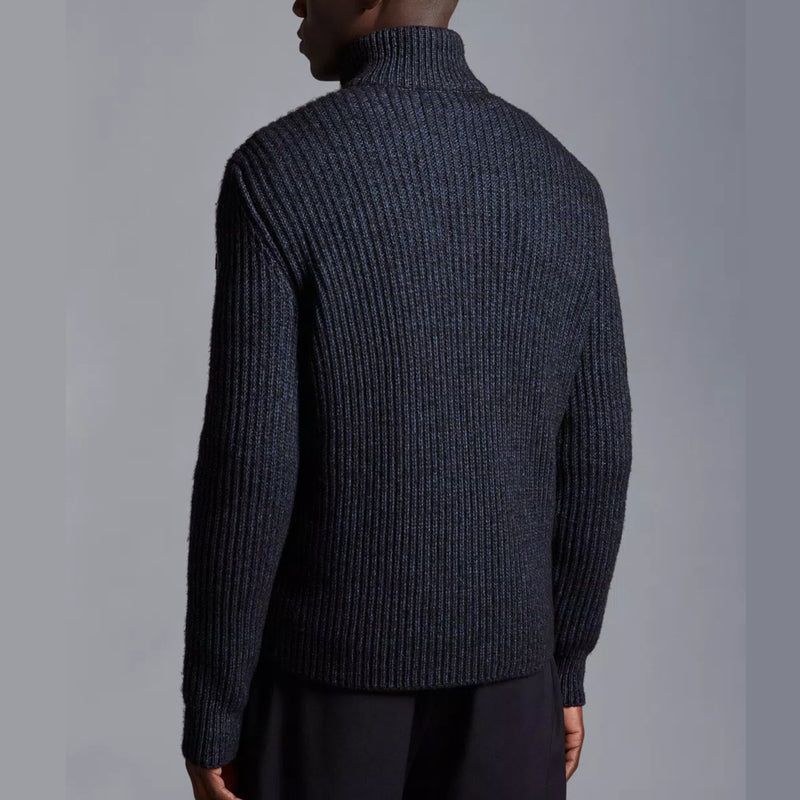 PADDED WOOL BLEND CARDIGAN