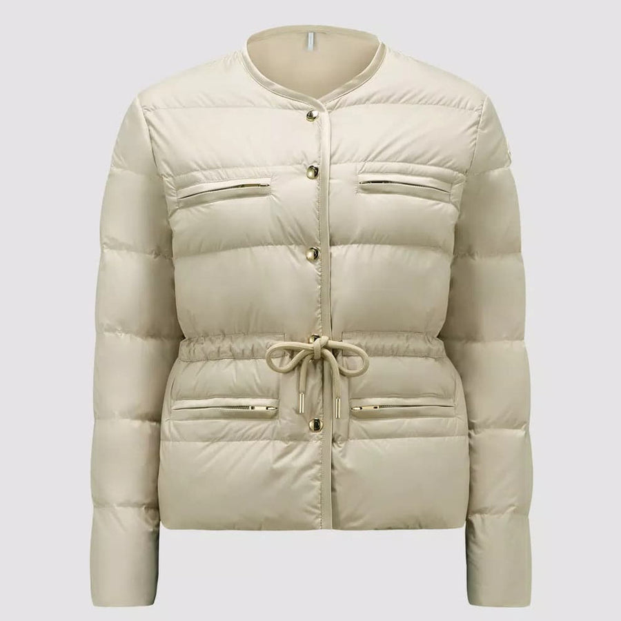 épine - emi　épine short down coat Epine Down Jacket Fur Ribbon Quilting Short Coat Cotton