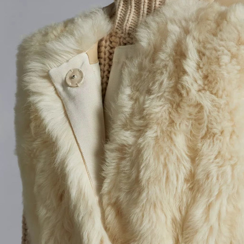 COUCOU SHEARLING LONG DOWN GILET