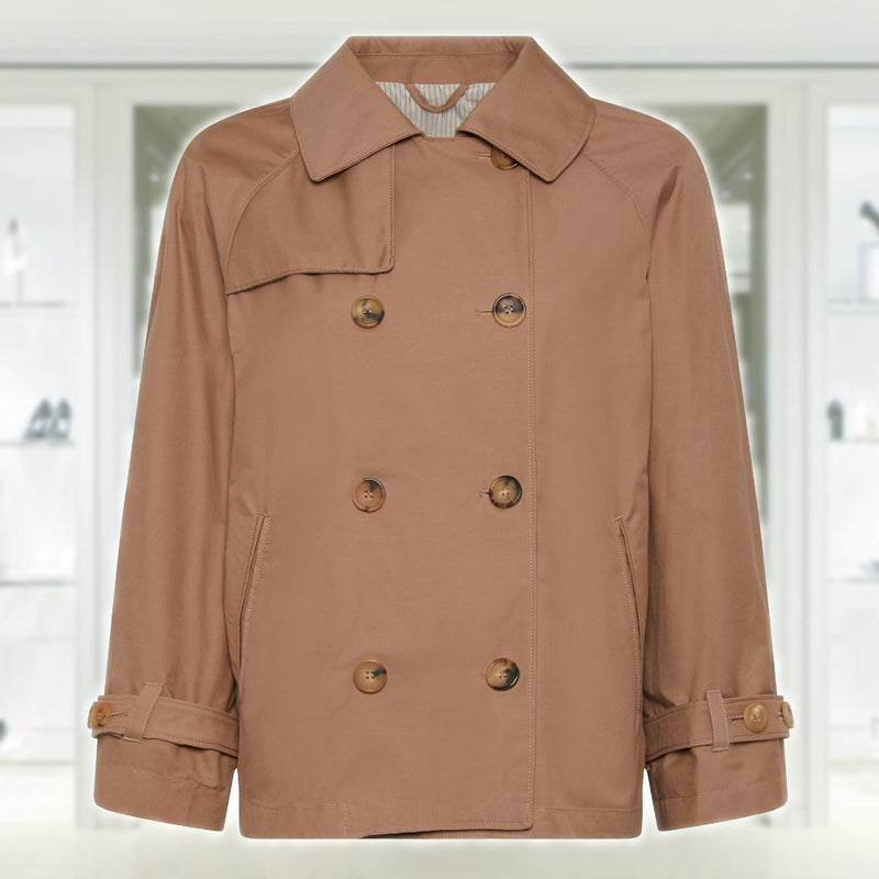 Water-repellent cotton twill trench coat THE CUBE