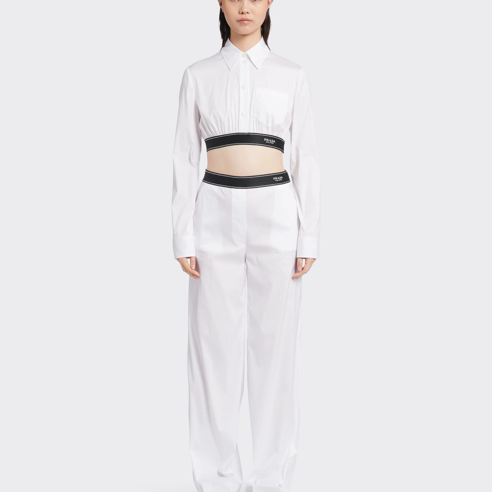 PRADA Stretch poplin shirt P446F_F62_F0009_S_221 – BORDER-GARA