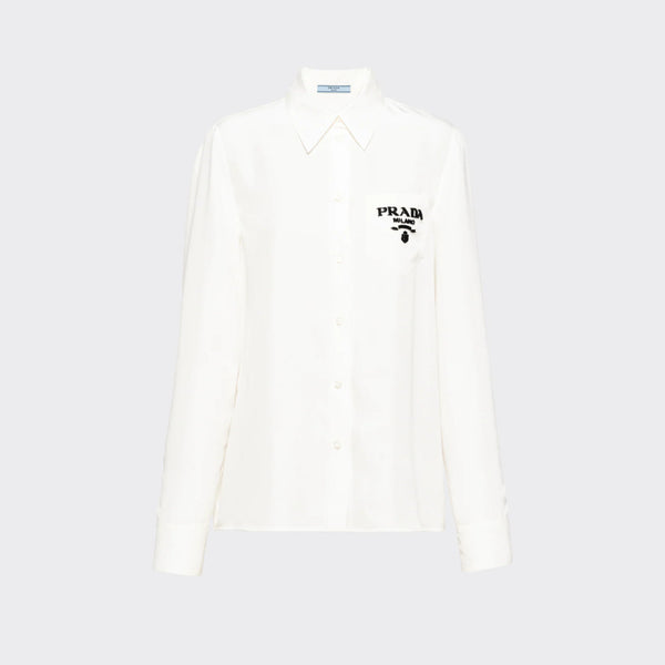 Embroidered poplin blouse