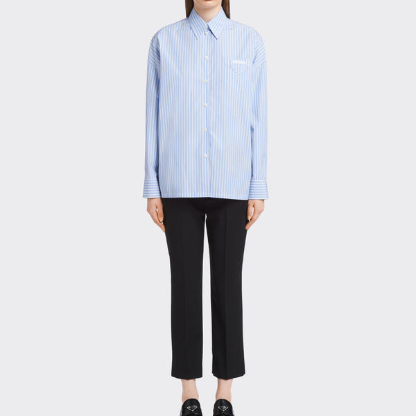 Striped poplin shirt