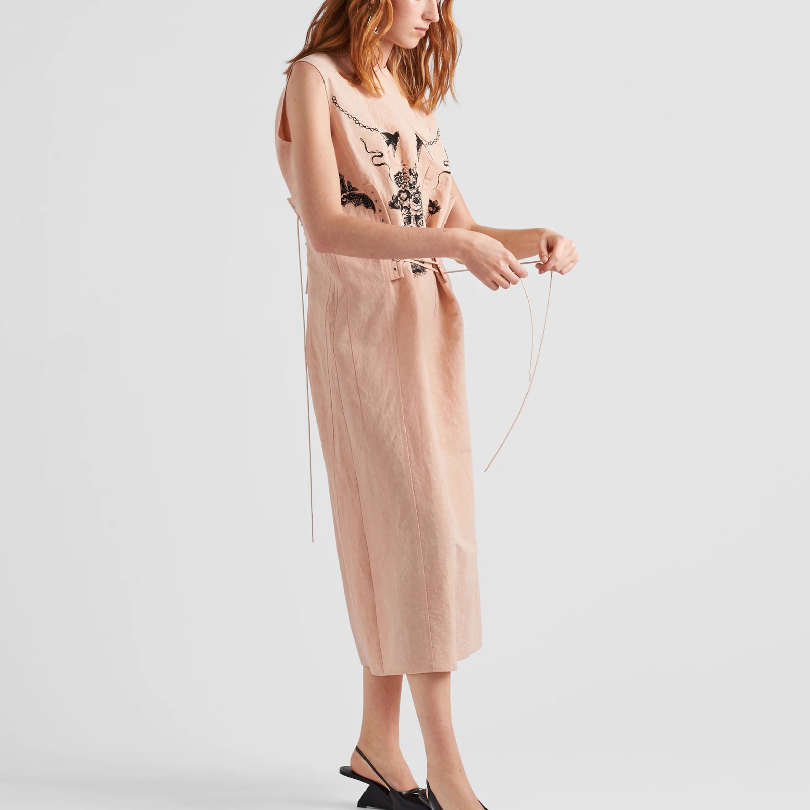 PRADA Printed slub canvas dress P3H07L_101M_F0D91_S_221
