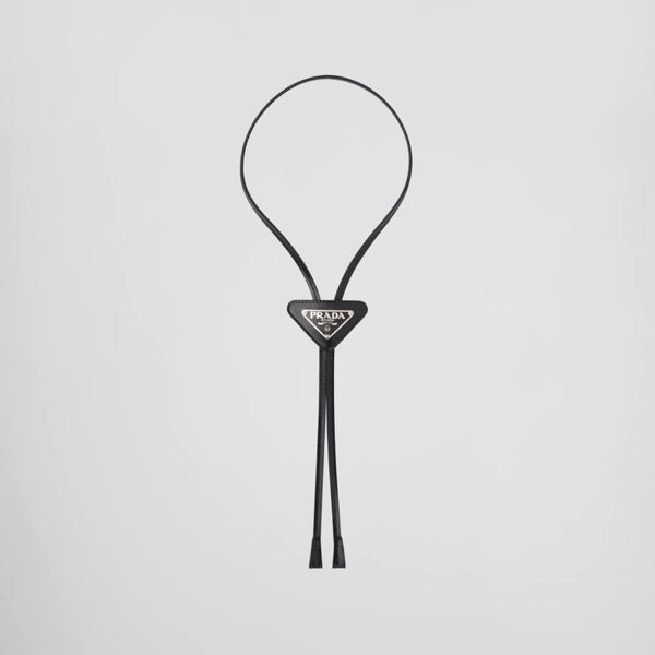 Brushed leather bolo tie