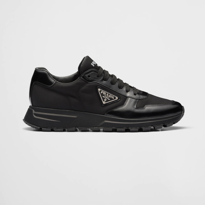 Prada PRAX 01 Sneakers Re-Nylon Brushed Leather Black Black