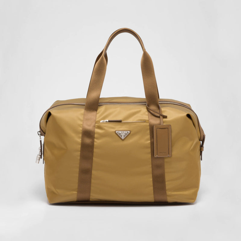 Shop Prada Re-Nylon and Saffiano Leather Duffel Bag