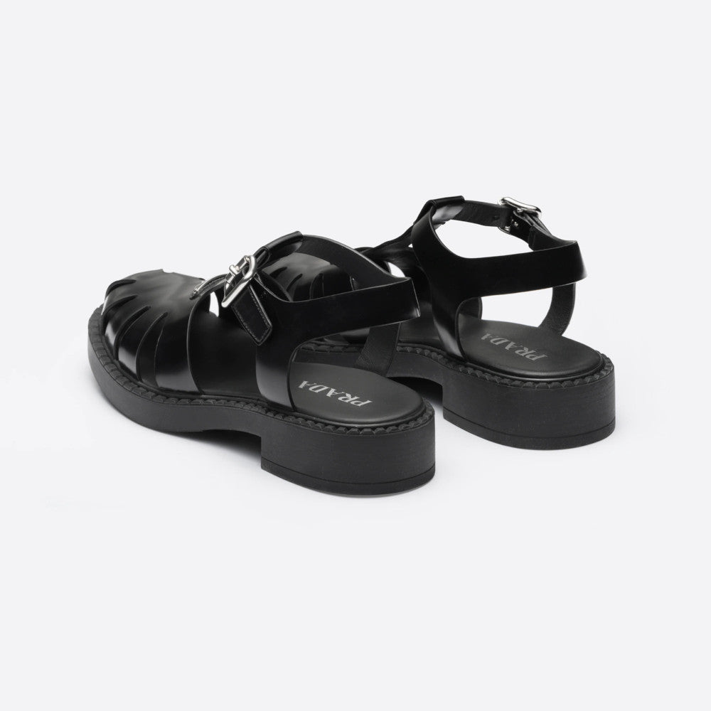 【PRADA】BRUSHED FISHERMAN SANDALS Prada Brushed Leather Fisherman Sandals | Saks Fifth Avenue