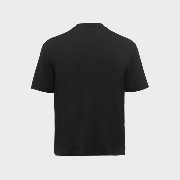 Stretch silk T-shirt with breast pocket