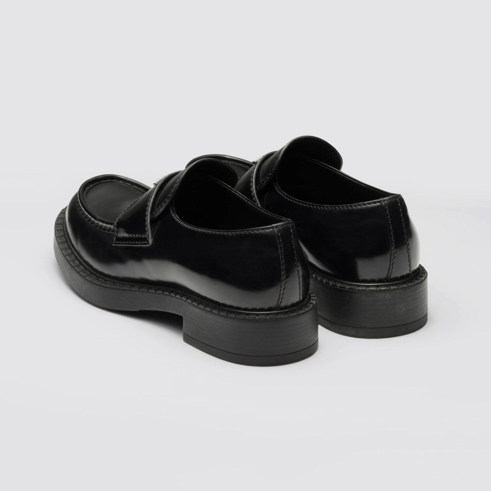 PRADA Chocolate brushed leather loafers – BORDER-GARA