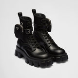 Monolith brushed leather and nylon boots