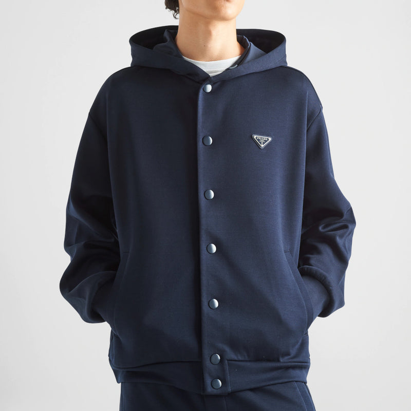 Technical cotton hoodie