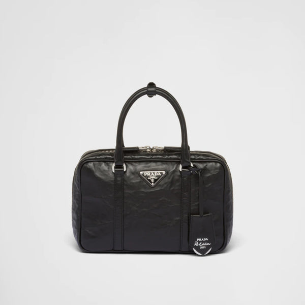Medium antique nappa leather top handle bag