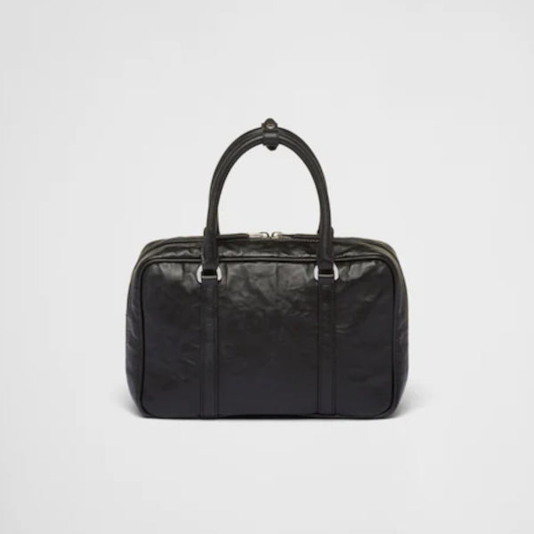 Medium antique nappa leather top handle bag