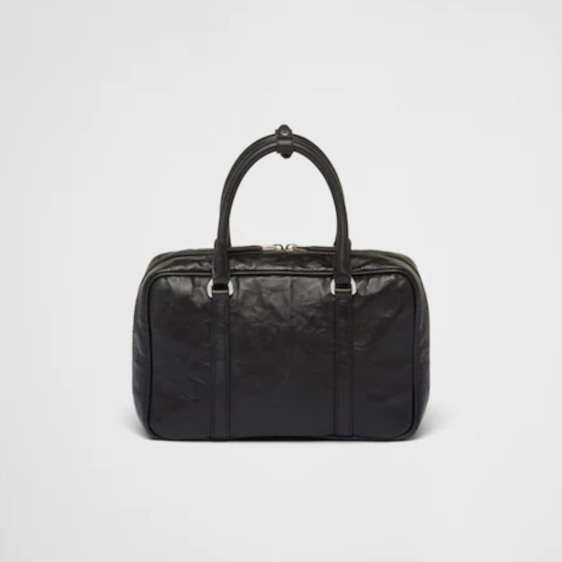 Medium antique nappa leather top handle bag