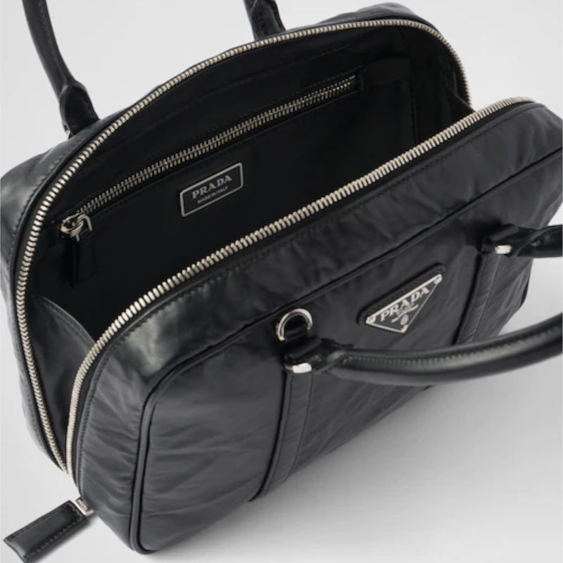 Medium antique nappa leather top handle bag