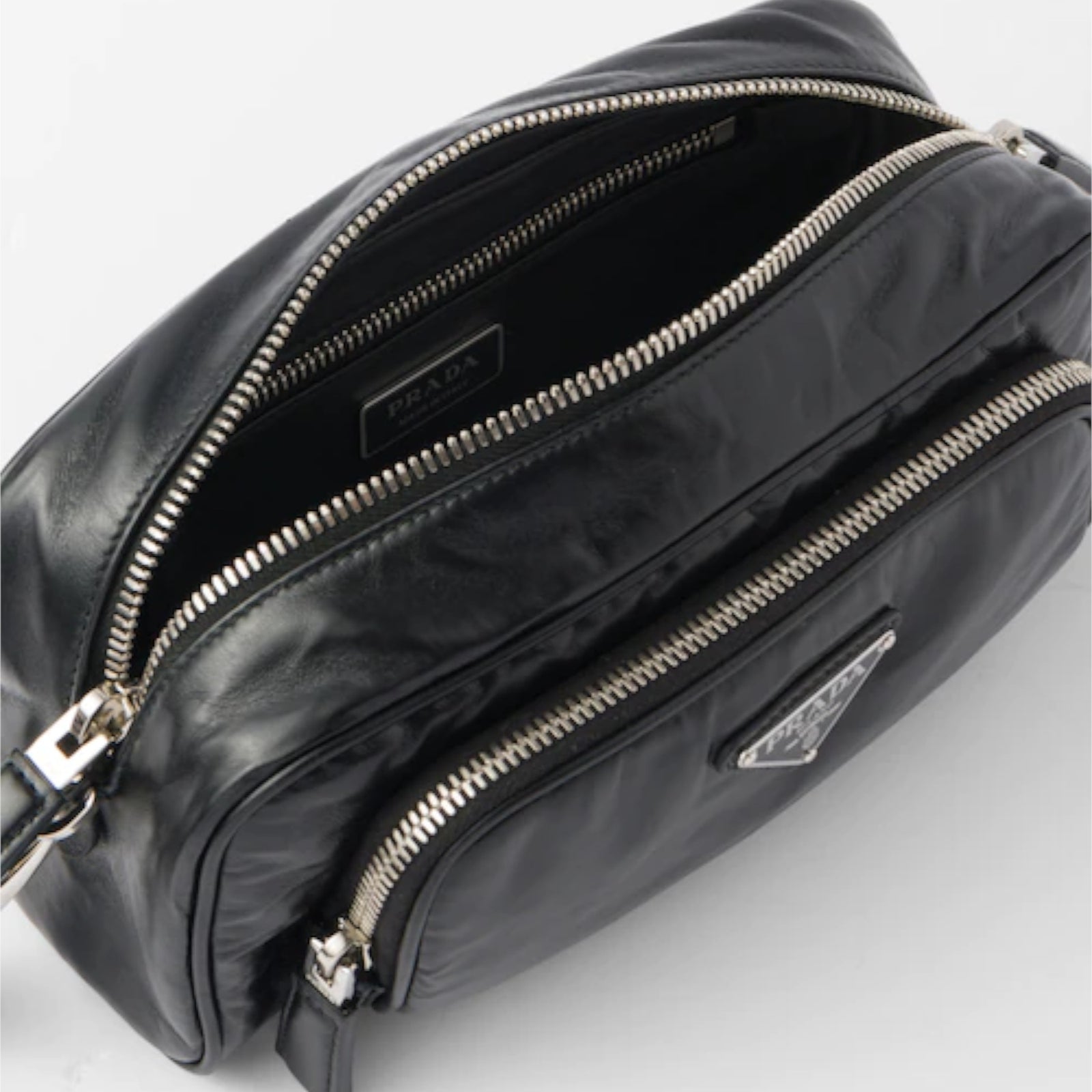 PRADA Nappa antique leather multi-pocket shoulder bag