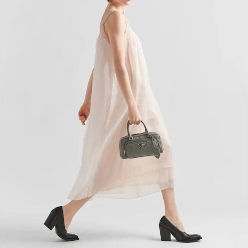 Prada Antique Nappa Leather Multi-Pocket Top-Handle Bag, Women, Black