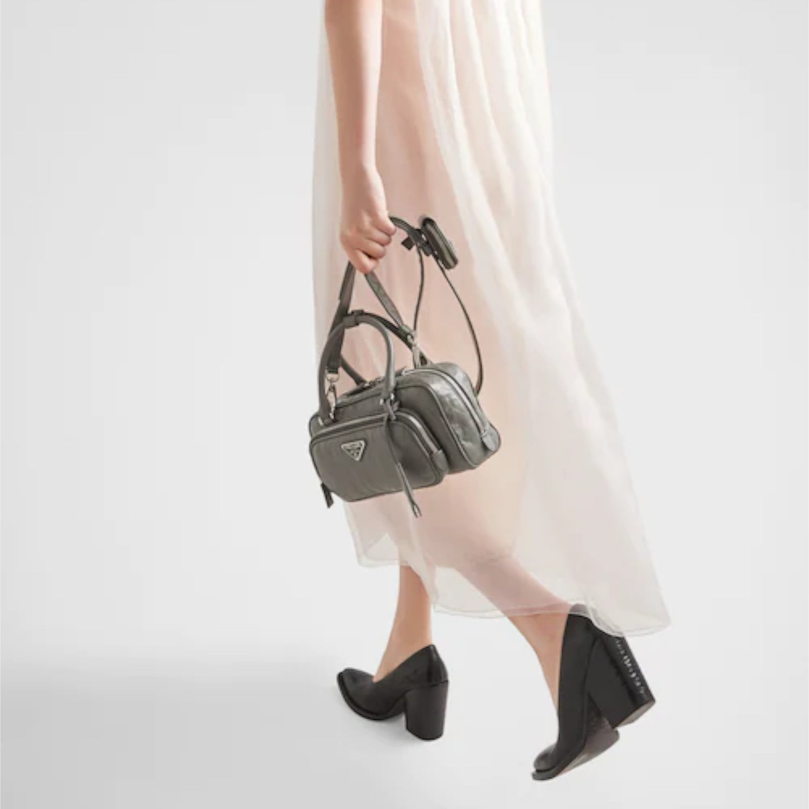 ショルダーバッグ・ポシェット PRADA | Runway small Antique nappa leather top handle bag PRADA Antique nappa leather multi-pocket top-handle bag