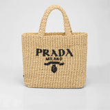 Small raffia tote bag