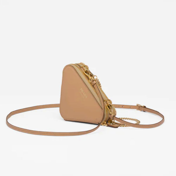 Raffia and leather mini pouch