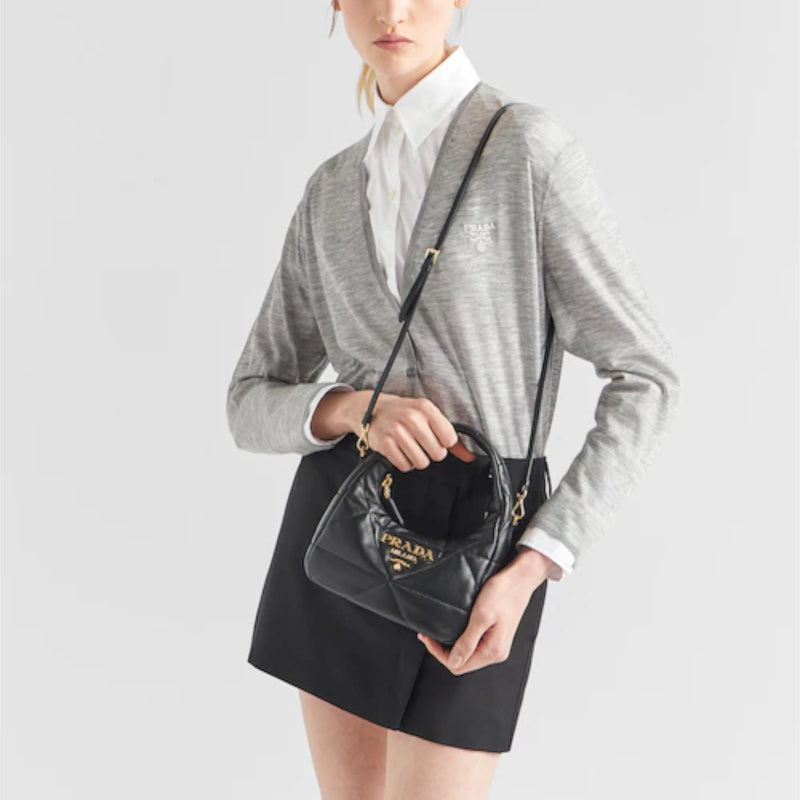 Nappa-leather mini bag with topstitching