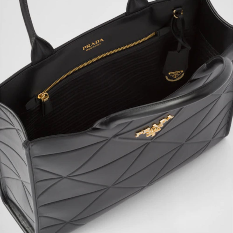 Large leather Prada Symbole bag with topstitching