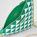 Embroidered jacquard fabric mini-bag