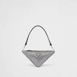 Prada Triangle satin mini-bag with crystals