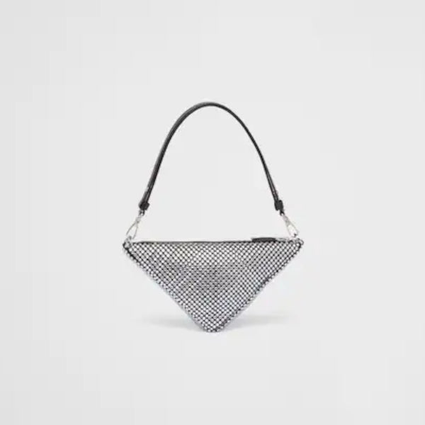 Prada Triangle satin mini-bag with crystals