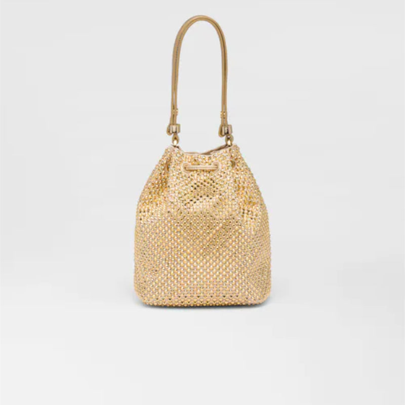 Satin mini-bag with crystals