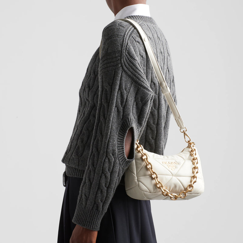 Shop Prada System Nappa Patchwork Shoulder Bag