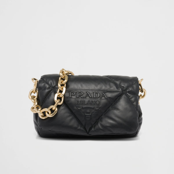 Quilted nappa leather shoulder bag