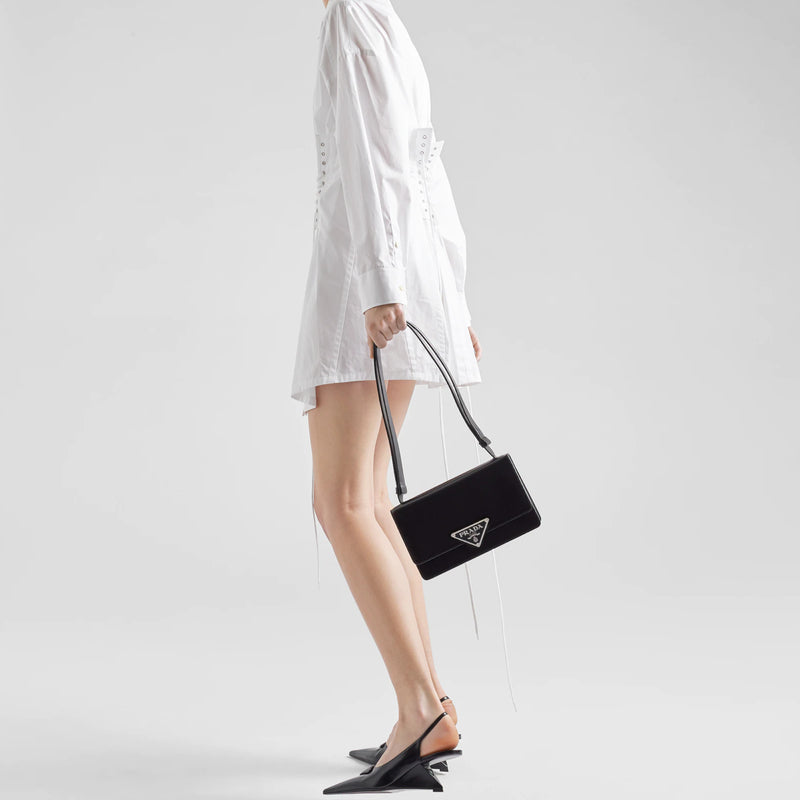Prada Embleme brushed-leather bag
