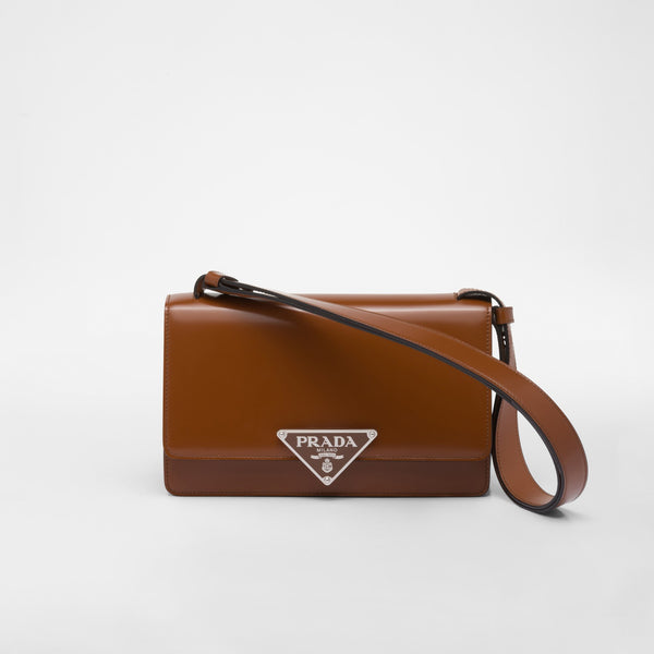 Prada Embleme brushed-leather bag