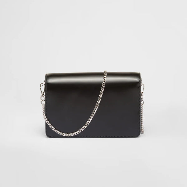 Brushed leather shoulder bag