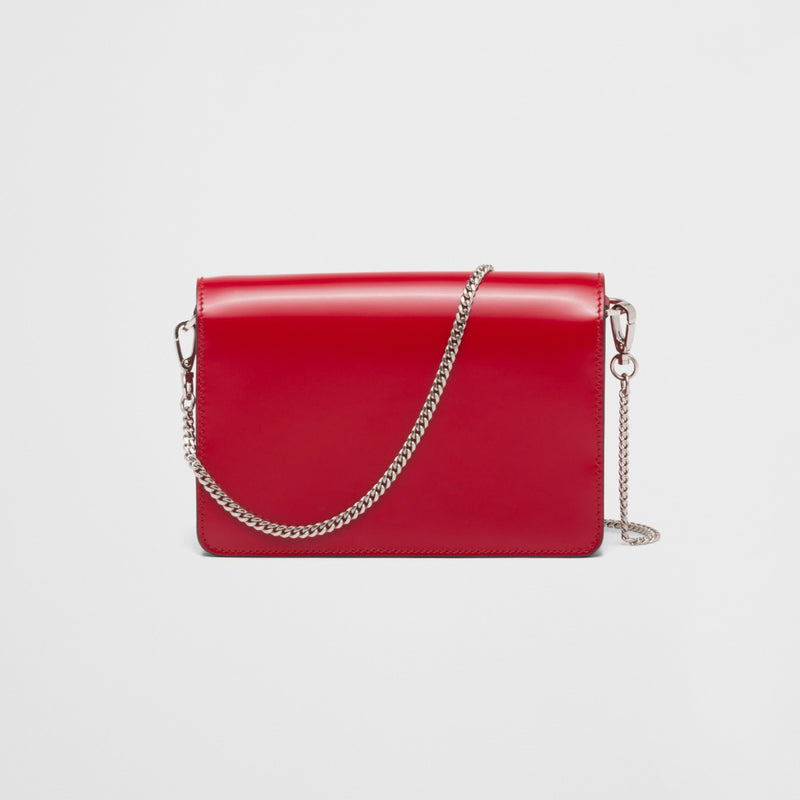 Brushed leather shoulder bag