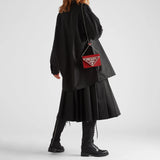 Brushed leather shoulder bag